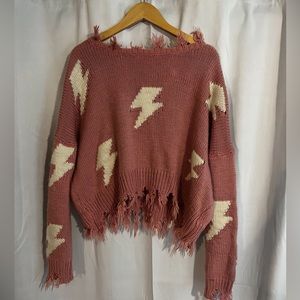 Pink lightning sweater